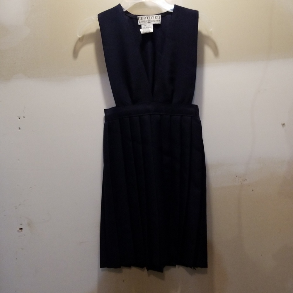 Girls sz 6X V-Neck school dress Navy Blue